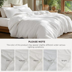 100% Washed Cotton Duvet Cover Set – Queen Size (Natural White)