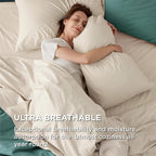 Solavo 100% Cotton Beige Bed Sheets