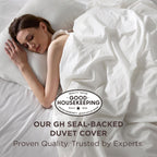 100% Washed Cotton Duvet Cover Set – Queen Size (Natural White)