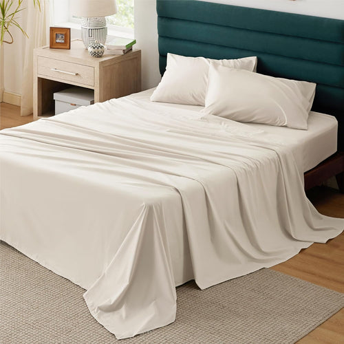 Solavo 100% Cotton Beige Bed Sheets