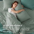 Solavo breathable cotton green bedding wrinkle-free