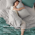 Solavo breathable cotton grey sheets wrinkle-free look