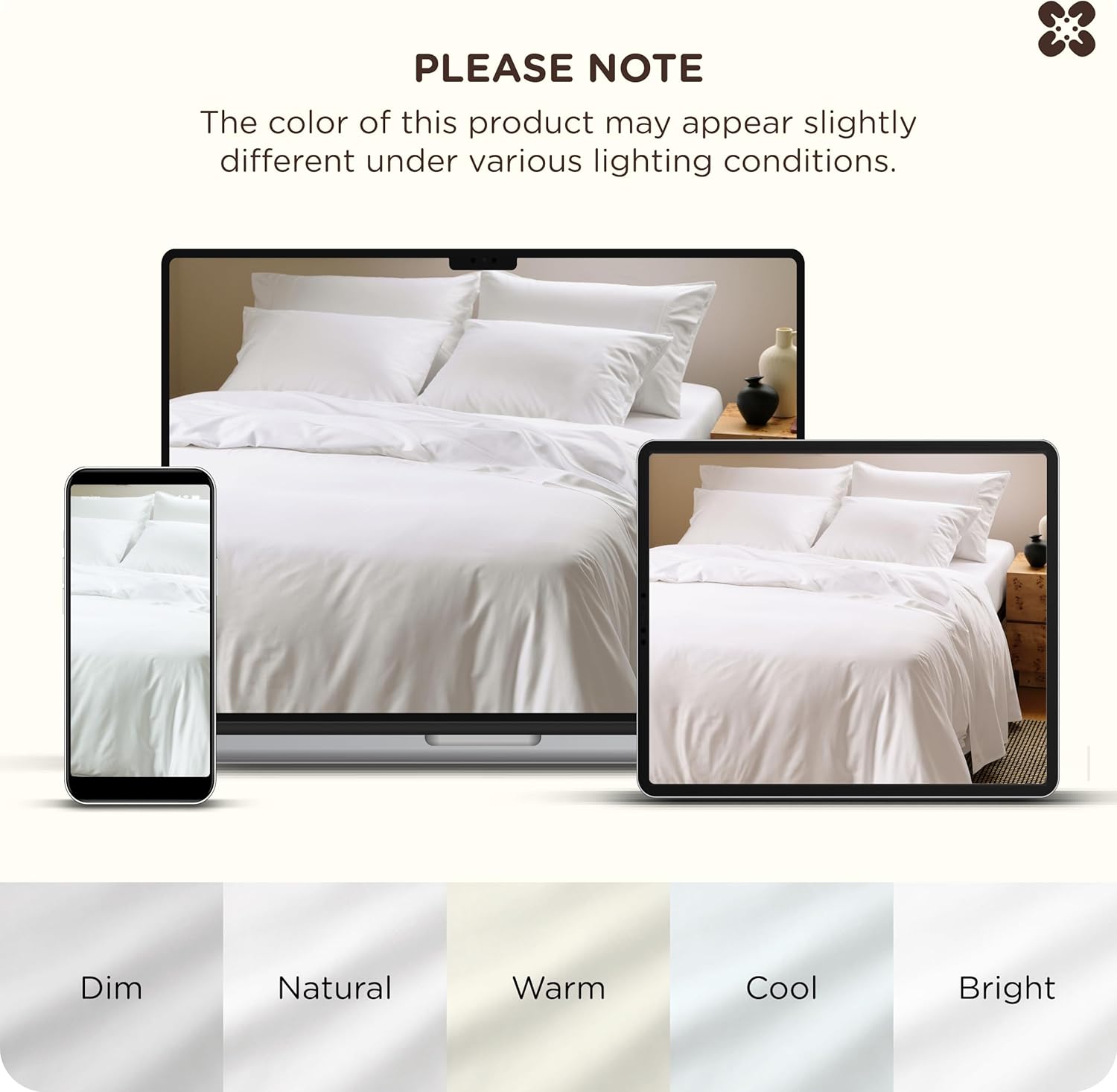 Solavo cooling duvet cover white queen size on bed