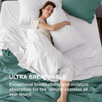 Solavo cotton white pillowcases soft fabric detail