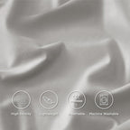 Solavo flat sheet grey cotton smooth finish on bed
