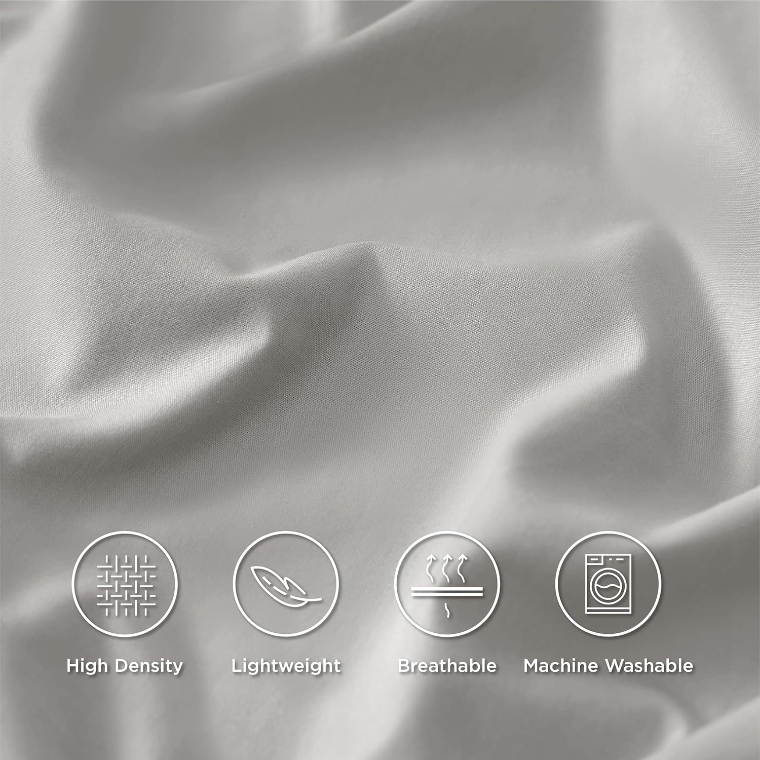 Solavo flat sheet grey cotton smooth finish on bed