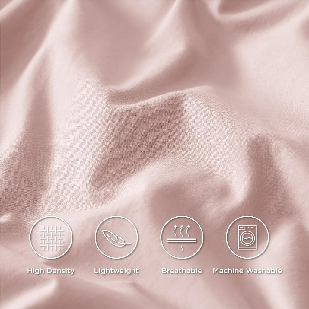 Solavo flat sheet pink cotton spread across bed