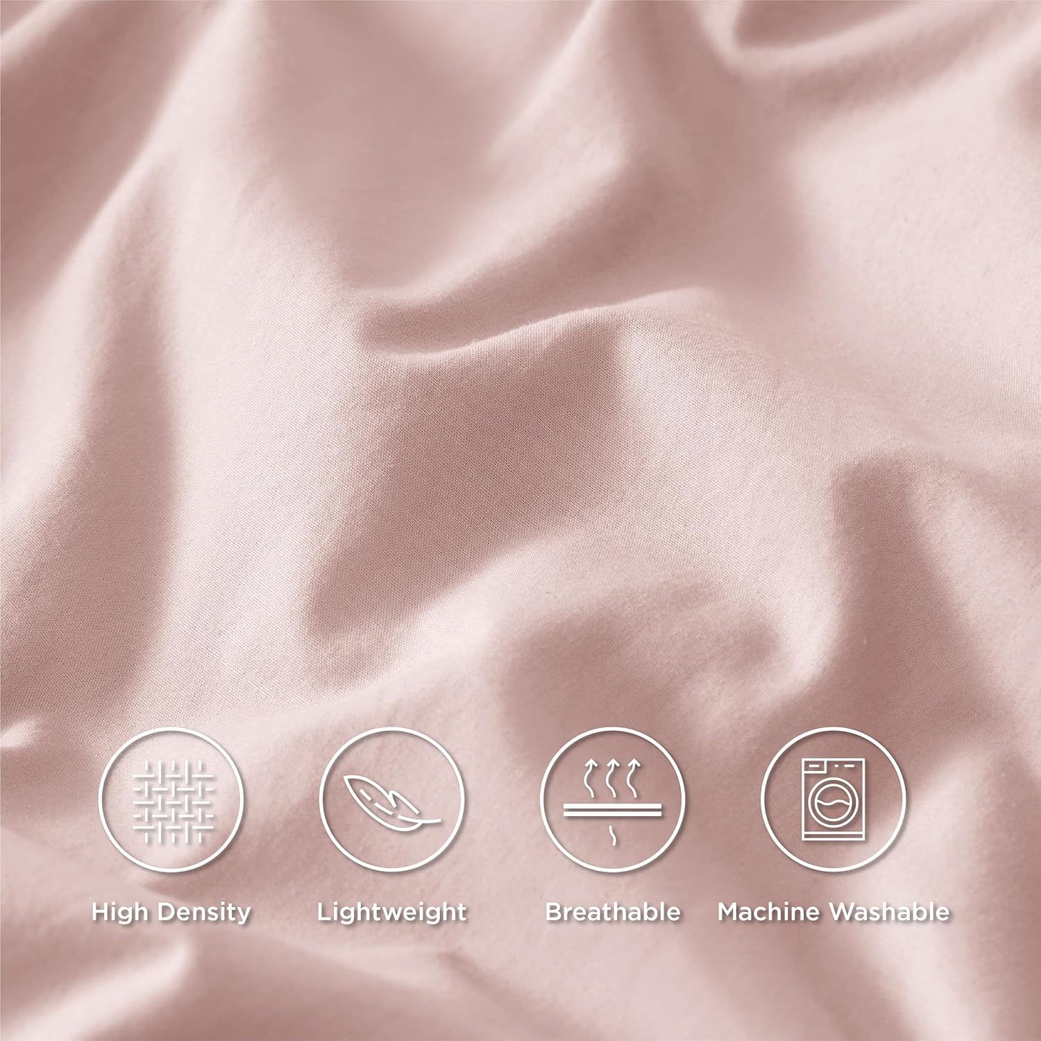 Solavo flat sheet pink cotton spread across bed