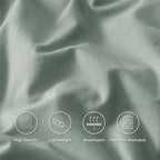 Solavo green cotton pillowcases soft fabric view