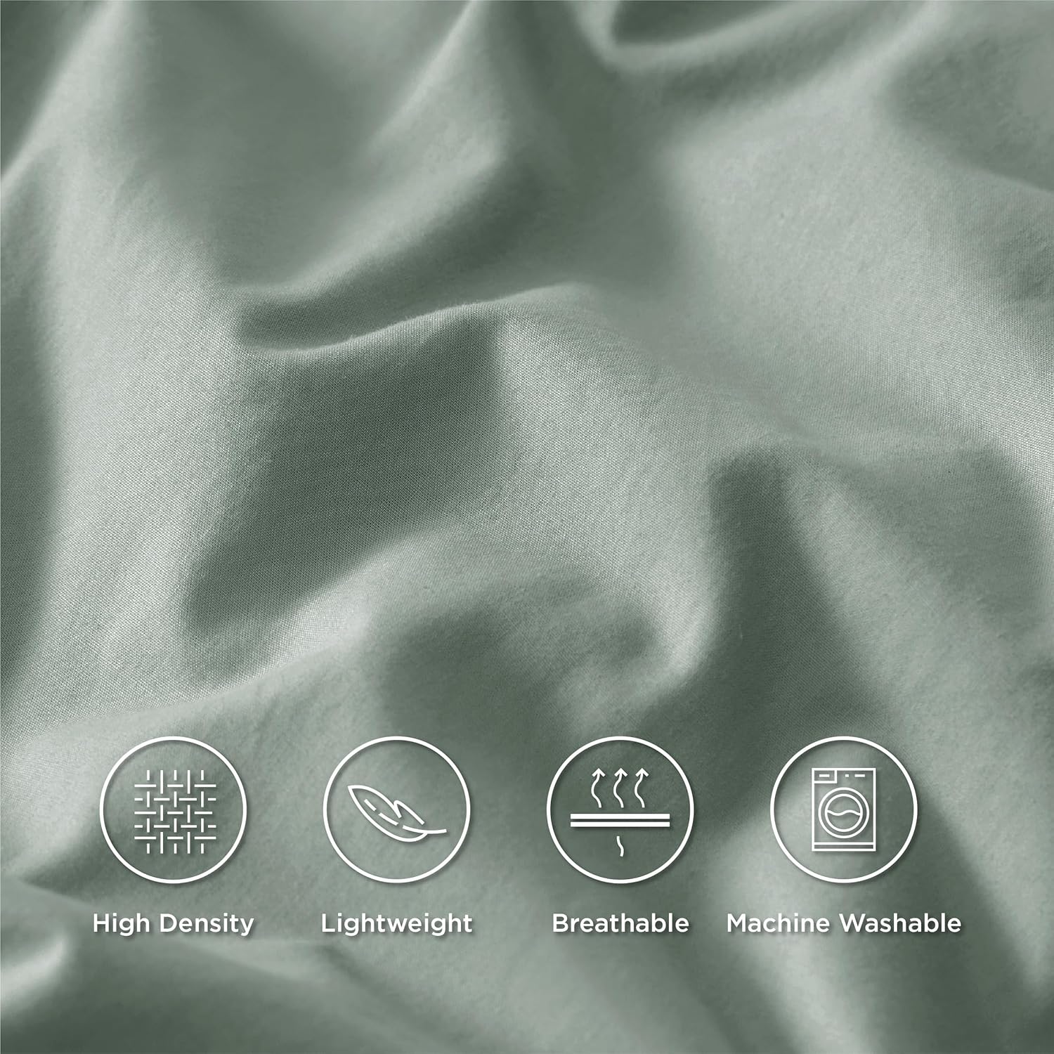 Solavo green cotton pillowcases soft fabric view