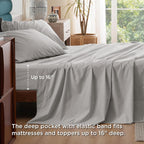 Solavo grey king sheets styled in modern bedroom