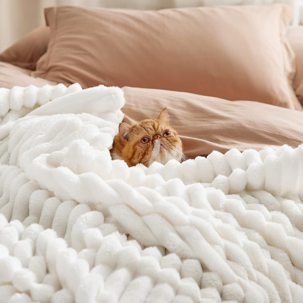Solavo plush microfiber blanket close-up texture